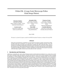 Pollen13K: A Large Scale Microscope Pollen Grain Image Dataset