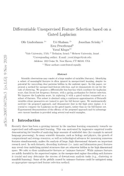 Differentiable Unsupervised Feature Selection based on a Gated Laplacian