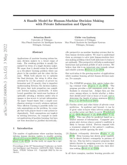 A Bandit Model for Human-Machine Decision Making with Private
  Information and Opacity