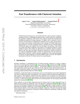 Fast Transformers with Clustered Attention