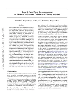 Towards Open-World Recommendation: An Inductive Model-based
  Collaborative Filtering Approach