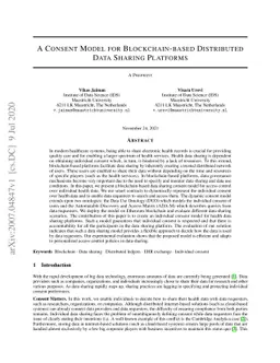 A Consent Model for Blockchain-based Distributed Data Sharing Platforms