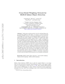 Cross-Modal Weighting Network for RGB-D Salient Object Detection