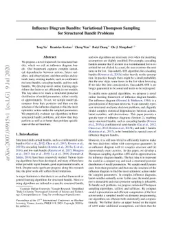 Influence Diagram Bandits: Variational Thompson Sampling for Structured
  Bandit Problems