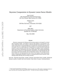 Bayesian Computation in Dynamic Latent Factor Models