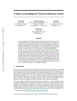 A Study on Encodings for Neural Architecture Search