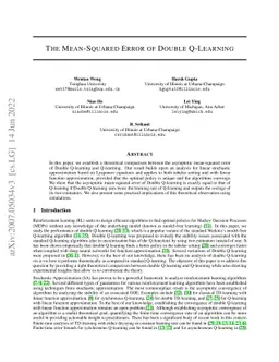 The Mean-Squared Error of Double Q-Learning