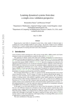 Learning dynamical systems from data: a simple cross-validation
  perspective