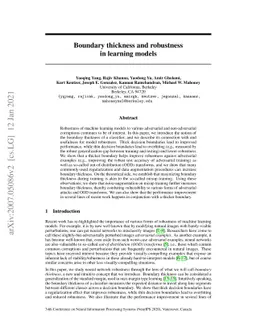 Boundary thickness and robustness in learning models