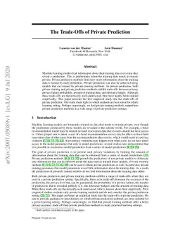 The Trade-Offs of Private Prediction