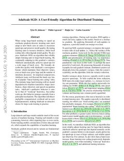 AdaScale SGD: A User-Friendly Algorithm for Distributed Training