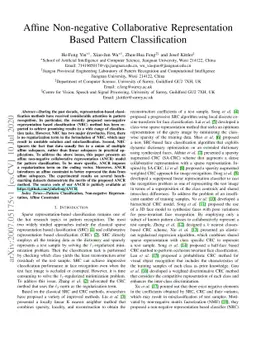 Affine Non-negative Collaborative Representation Based Pattern
  Classification