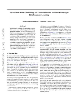 Pre-trained Word Embeddings for Goal-conditional Transfer Learning in
  Reinforcement Learning