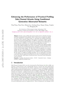 Enhancing the Performance of Practical Profiling Side-Channel Attacks
  Using Conditional Generative Adversarial Networks