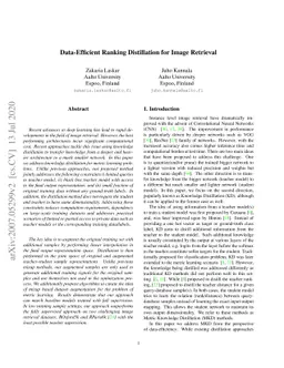 Data-Efficient Ranking Distillation for Image Retrieval