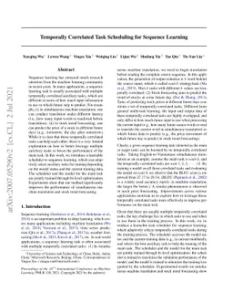 Temporally Correlated Task Scheduling for Sequence Learning