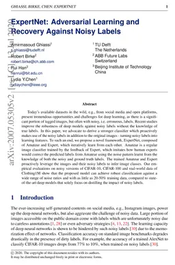ExpertNet: Adversarial Learning and Recovery Against Noisy Labels