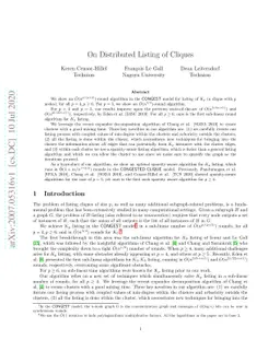 On Distributed Listing of Cliques