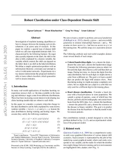 Robust Classification under Class-Dependent Domain Shift
