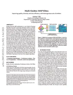 Multi-Emitter MAP-Elites: Improving quality, diversity and convergence
  speed with heterogeneous sets of emitters