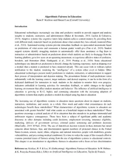 Algorithmic Fairness in Education