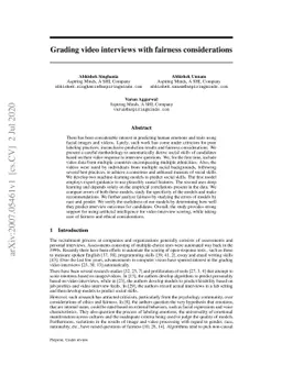 Grading video interviews with fairness considerations