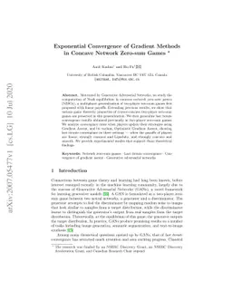 Exponential Convergence of Gradient Methods in Concave Network Zero-sum
  Games
