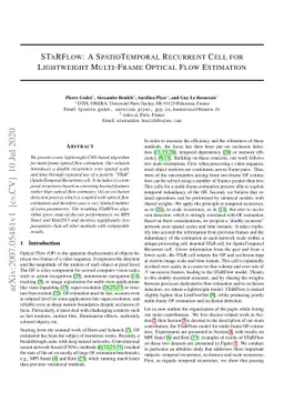 STaRFlow: A SpatioTemporal Recurrent Cell for Lightweight Multi-Frame
  Optical Flow Estimation