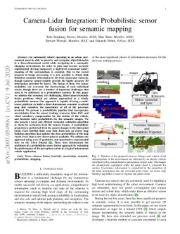 Camera-Lidar Integration: Probabilistic sensor fusion for semantic
  mapping