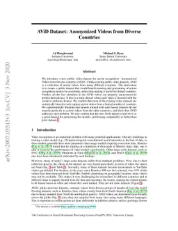 AViD Dataset: Anonymized Videos from Diverse Countries