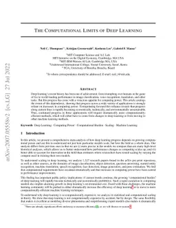 The Computational Limits of Deep Learning