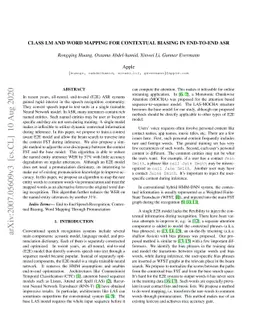 Class LM and word mapping for contextual biasing in End-to-End ASR