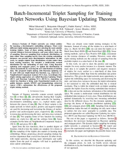 Batch-Incremental Triplet Sampling for Training Triplet Networks Using
  Bayesian Updating Theorem