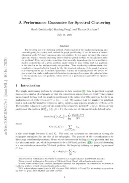 A Performance Guarantee for Spectral Clustering