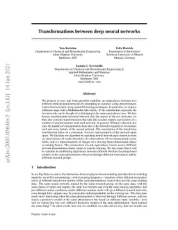 Transformations between deep neural networks