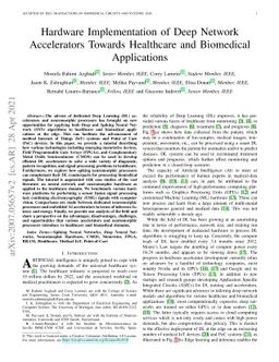 Hardware Implementation of Deep Network Accelerators Towards Healthcare
  and Biomedical Applications