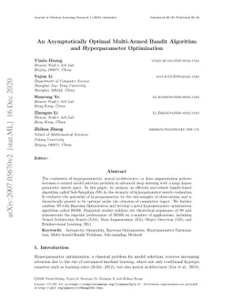 An Asymptotically Optimal Multi-Armed Bandit Algorithm and
  Hyperparameter Optimization