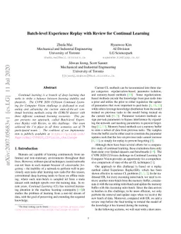 Batch-level Experience Replay with Review for Continual Learning