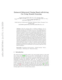 Enhanced Behavioral Cloning Based self-driving Car Using Transfer
  Learning