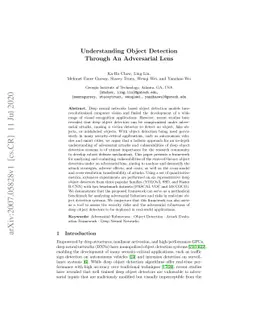 Understanding Object Detection Through An Adversarial Lens