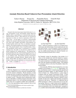 Anomaly Detection-Based Unknown Face Presentation Attack Detection