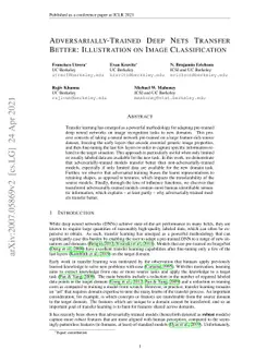 Adversarially-Trained Deep Nets Transfer Better: Illustration on Image
  Classification