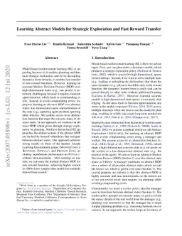Learning Abstract Models for Strategic Exploration and Fast Reward
  Transfer