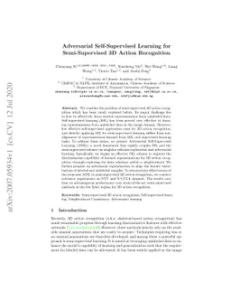 Adversarial Self-Supervised Learning for Semi-Supervised 3D Action
  Recognition