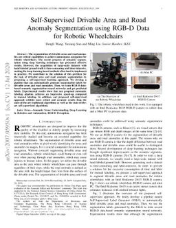 Self-Supervised Drivable Area and Road Anomaly Segmentation using RGB-D
  Data for Robotic Wheelchairs