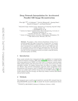 Deep Network Interpolation for Accelerated Parallel MR Image
  Reconstruction