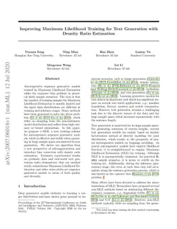 Improving Maximum Likelihood Training for Text Generation with Density
  Ratio Estimation