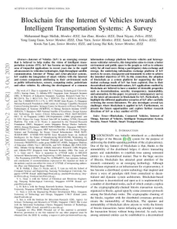 Blockchain for the Internet of Vehicles towards Intelligent
  Transportation Systems: A Survey