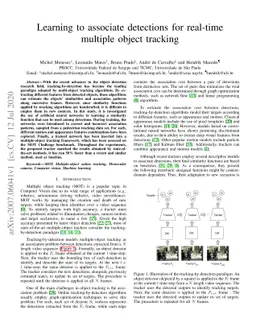Learning to associate detections for real-time multiple object tracking