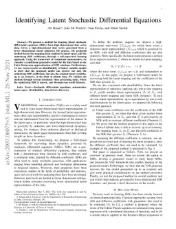 Identifying Latent Stochastic Differential Equations